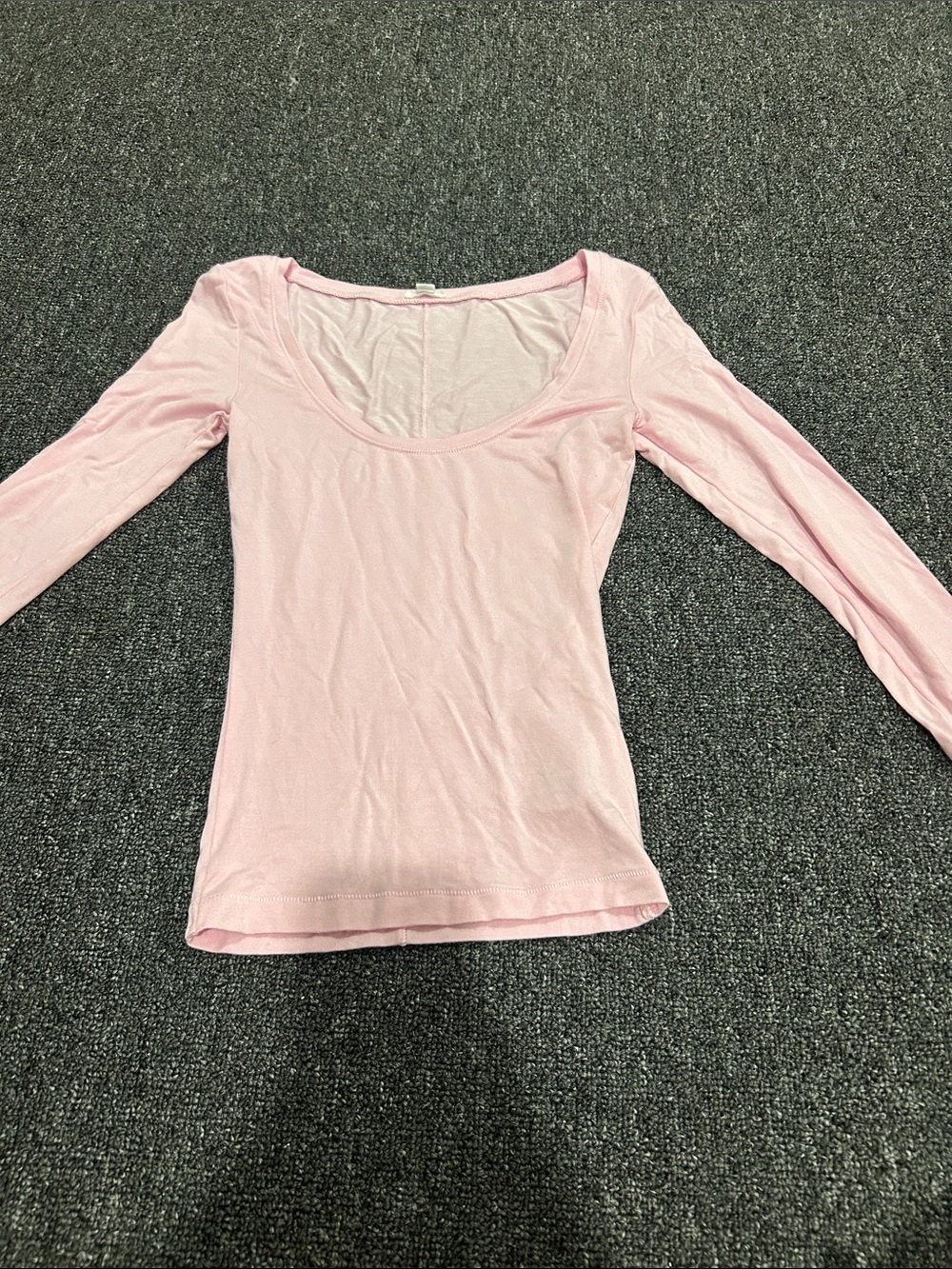 Garage Light Pink Scoop Neck Long Sleeve Tee